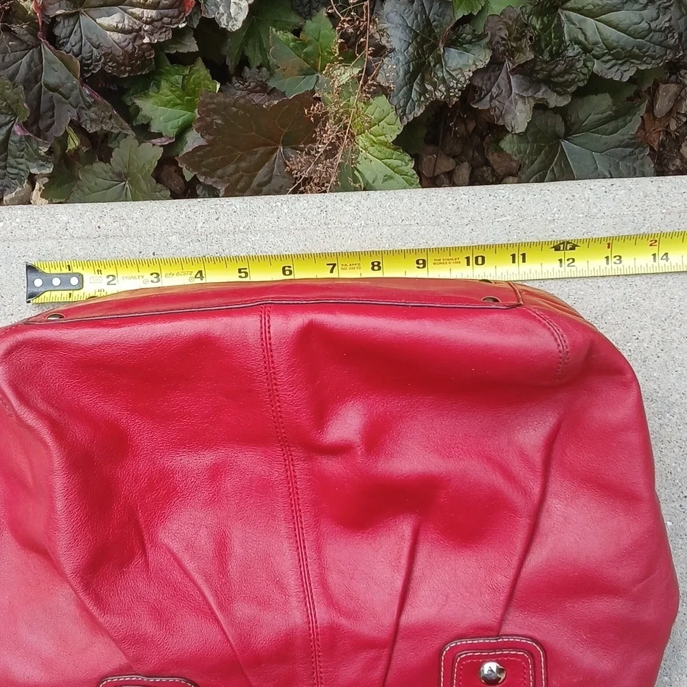 COACH Soho Pleated  Red Leather Large Shoulder Handbag